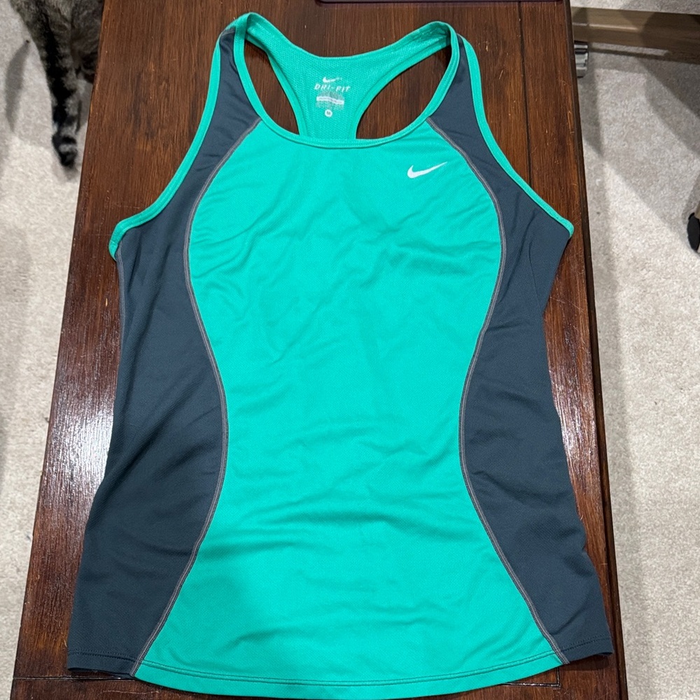 Nike Dri-FIT Athletic Tank Top in Teal with White Logo